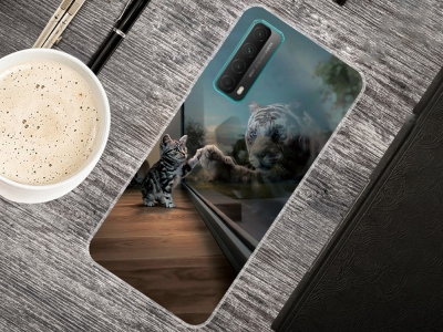 Силиконов калъф за Huawei P smart 2021 / Huawei Y7a, Коте и Тигър