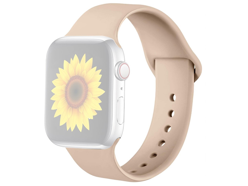 Силиконова каишка за Apple Watch Series 1/2/3 42mm / Series 4/5/6/SE 44mm, Бежов