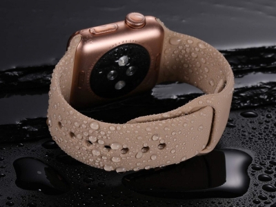 Силиконова каишка за Apple Watch Series 1/2/3 42mm / Series 4/5/6/SE 44mm, Бежов