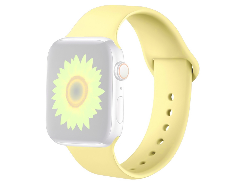 Силиконова каишка за Apple Watch Series 1/2/3 42mm / Series 4/5/6/SE 44mm, Жълт