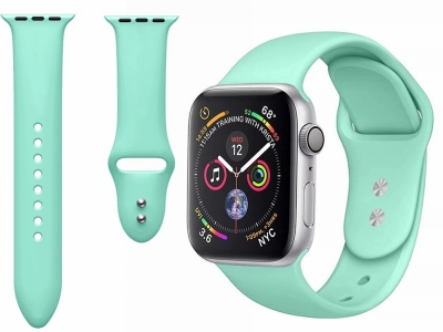 Силиконова каишка Dual Pin Buckle за Apple Watch Series 5 4 44mm, Series 3/2/1 42mm, Мента