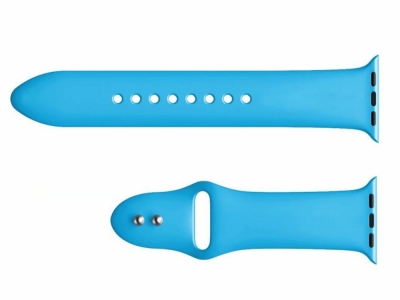 Силиконова каишка Dual Pin Buckle за Apple Watch Series 5 4 44mm, Series 3/2/1 42mm, Светло син