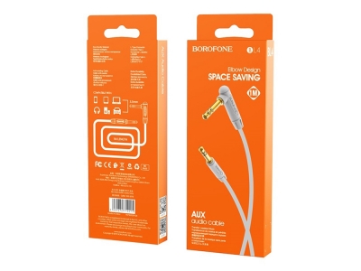 Аудио Кабел Borofone AUX BL4 Jack 3.5mm - 3.5mm 1M, Сив