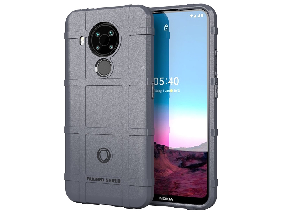 Удароустойчив Калъф Grid за Nokia 5.4, Сив