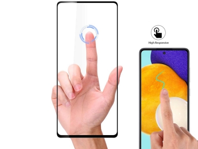 Стъклен Протектор 5D Full Glue за Samsung Galaxy A52 5G / A52 LTE (4G), Черен