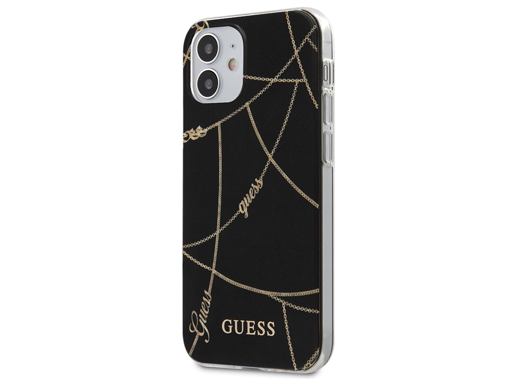 Гръб Guess CHAIN COLLECTION за iPhone 12 / iPhone 12 Pro, Черен