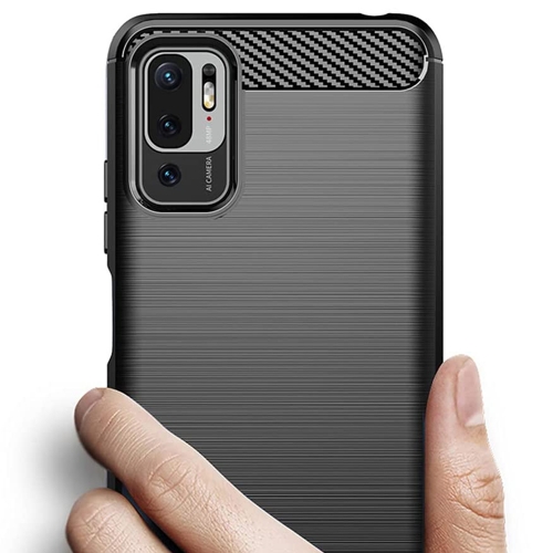 Силиконов Калъф Carbon Fibre Brushed за Xiaomi Poco M3 Pro / Poco M3 5G / Redmi Note 10 5G, Черен