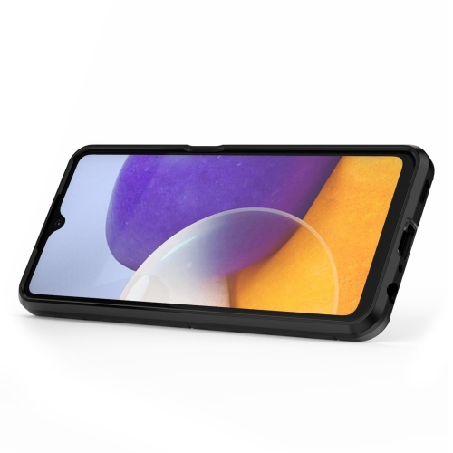 Удароустойчив Калъф с Поставка за Samsung Galaxy A22 4G, Черен
