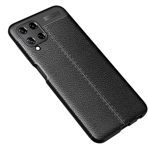 Силиконов калъф Litchi за Samsung Galaxy A22 4G, Черен