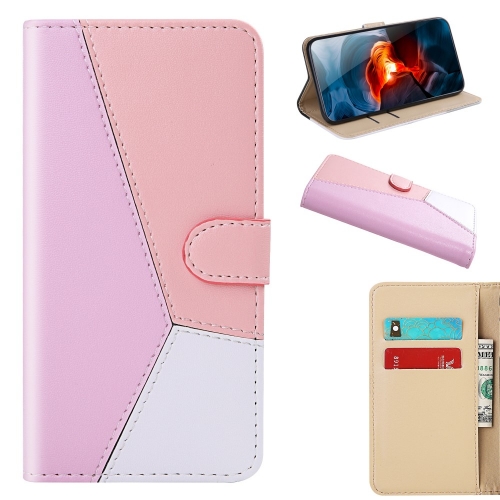 Калъф Тефтер Wallet Tri-color за Samsung Galaxy A22 4G, Лилав, Розов, Бял