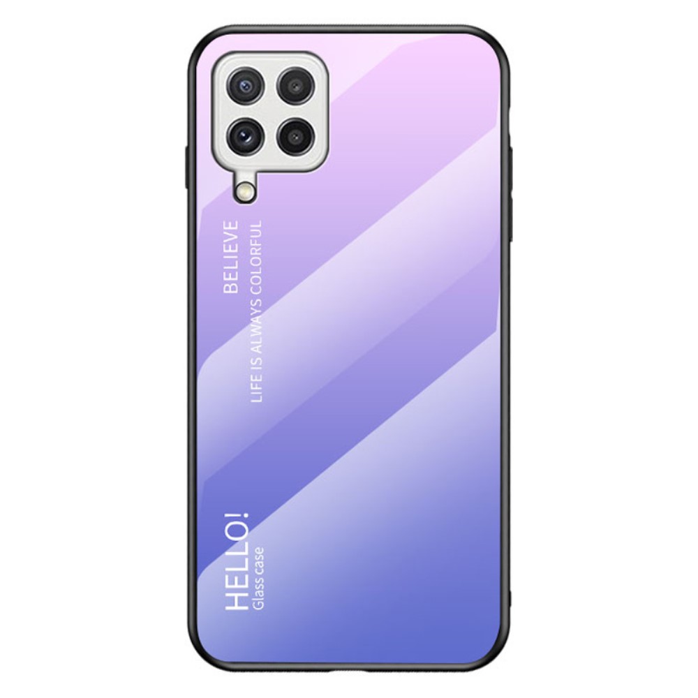 Калъф Гръб Glass за Samsung Galaxy A22 4G, Розов- Лилав