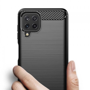 Силиконов Калъф Carbon Fibre Brushed за Samsung Galaxy A22 4G, Черен