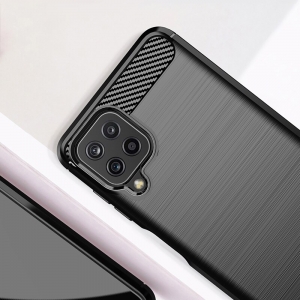 Силиконов Калъф Carbon Fibre Brushed за Samsung Galaxy A22 4G, Черен