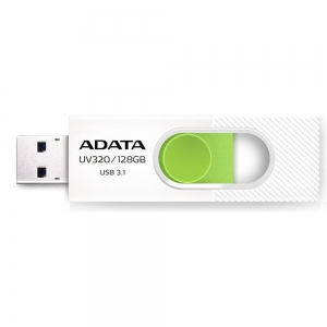 USB Флаш памет ADATA, UV320, 128GB, USB 3.2, Бял