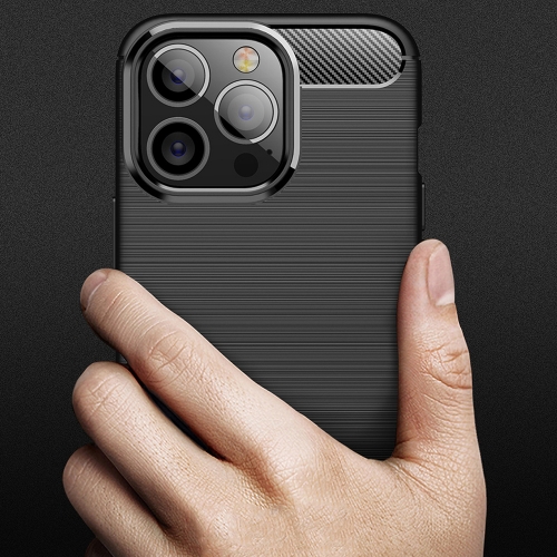 Силиконов Калъф Carbon за iPhone 13 Pro Max, Черен