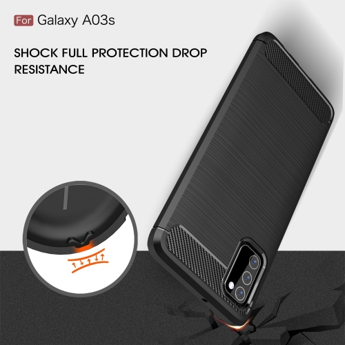 Силиконов калъф Carbon за Samsung Galaxy A03s, Черен