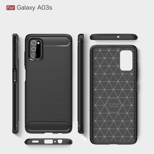 Силиконов калъф Carbon за Samsung Galaxy A03s, Черен