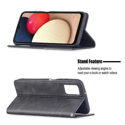 Калъф Тефтер Leather Prismatic за Samsung Galaxy A03s, Черен 
