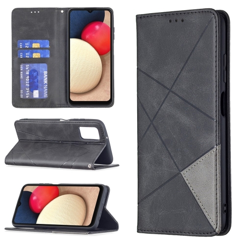 Калъф Тефтер Leather Prismatic за Samsung Galaxy A03s, Черен 