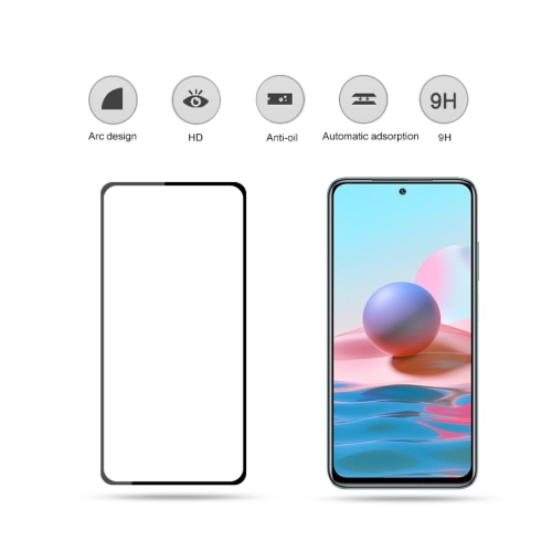 Стъклен Протектор Full Glue за Xiaomi Redmi 10, Черен