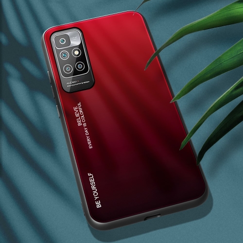 Стъклен Калъф Glass за Xiaomi Redmi 10, Червено и черно