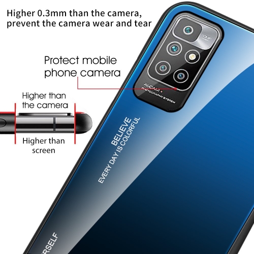 Стъклен Калъф Glass за Xiaomi Redmi 10, Синьо и черно