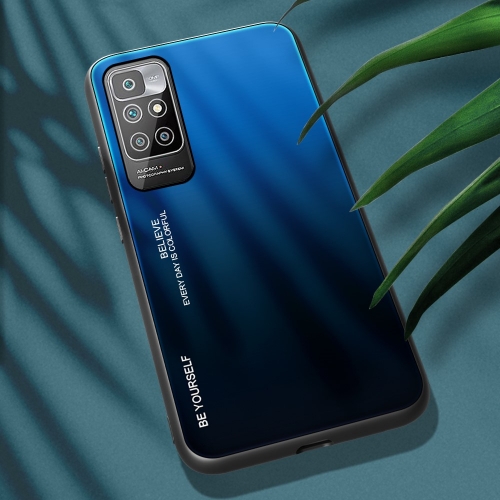 Стъклен Калъф Glass за Xiaomi Redmi 10, Синьо и черно