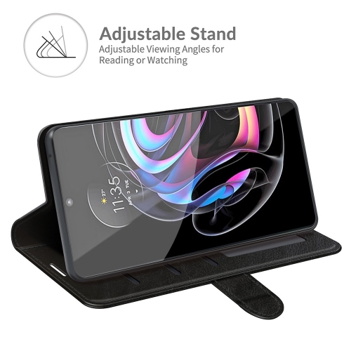 Калъф Тефтер Crazy Horse за Motorola Edge 20 Lite, Черен