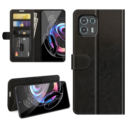 Калъф Тефтер Crazy Horse за Motorola Edge 20 Lite, Черен