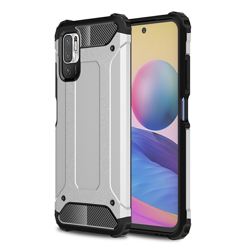 Удароустойчив калъф Armor за Xiaomi Poco M3 Pro 5G/4G/Redmi Note 10 5G, Сребрист