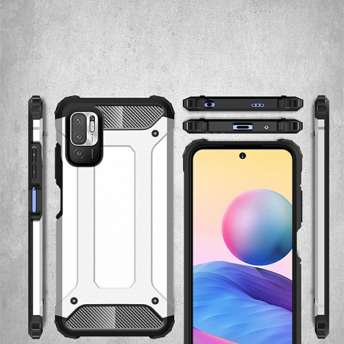 Удароустойчив калъф Armor за Xiaomi Poco M3 Pro 5G/4G/Redmi Note 10 5G, Сребрист