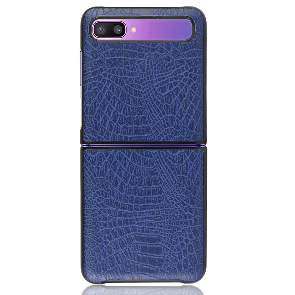 Удароустойчив калъф Crocodile Leather Coated за Samsung Galaxy Z Flip / 5G, Син