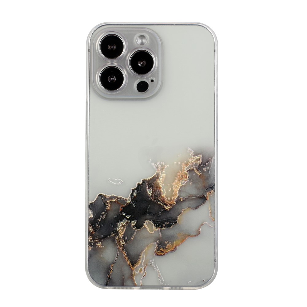 Силиконов калъф Marble за iPhone 13 Pro Max, Черен Мрамор