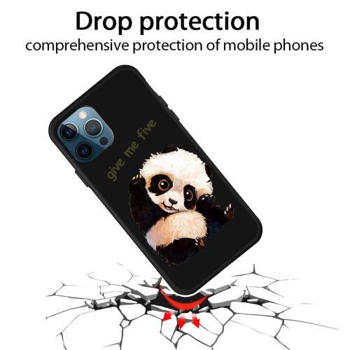 Силиконов калъф Cute Panda за iPhone 13 Pro, Черен Мат