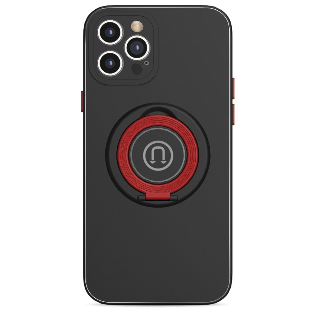 Силиконов калъф Ring Kickstand за iPhone 13 Pro, Черен