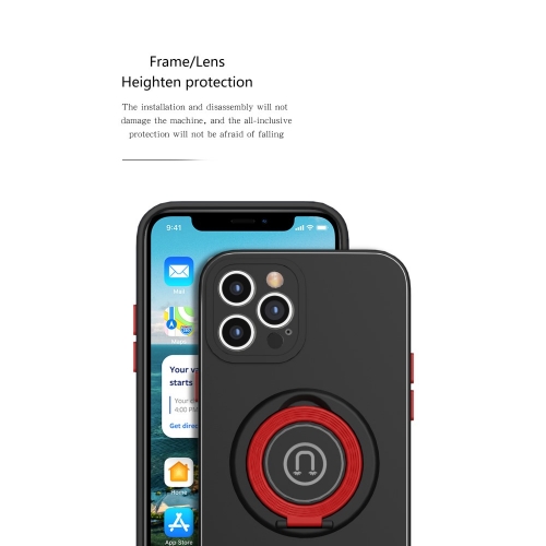 Силиконов калъф Ring Kickstand за iPhone 13 Pro, Черен