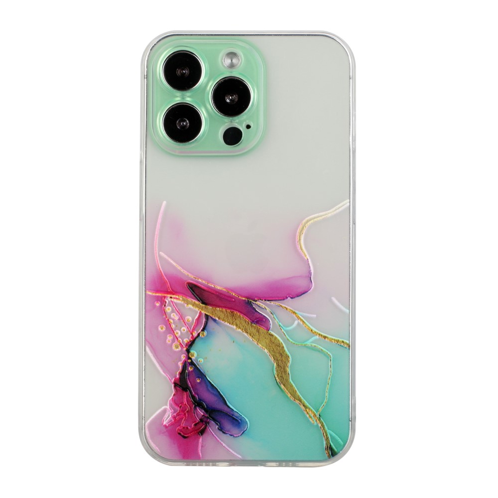 Силиконов калъф Marble за iPhone 13 Pro, Зелен