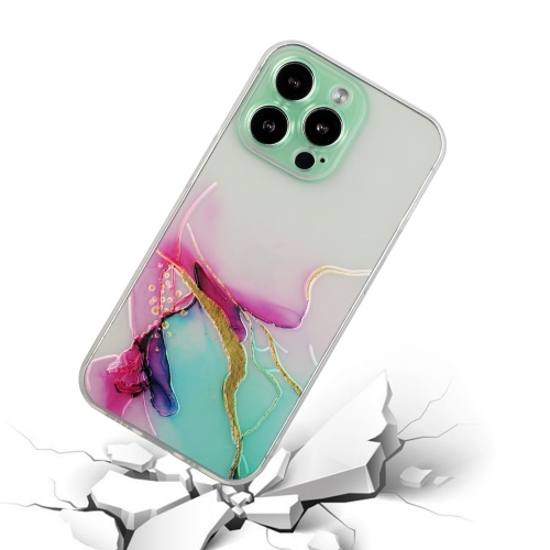 Силиконов калъф Marble за iPhone 13 Pro, Зелен