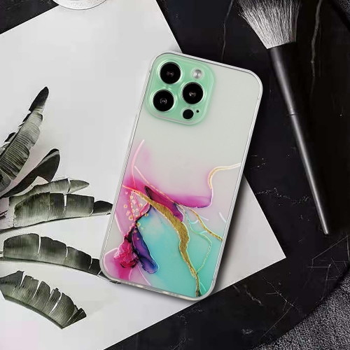 Силиконов калъф Marble за iPhone 13 Pro, Зелен