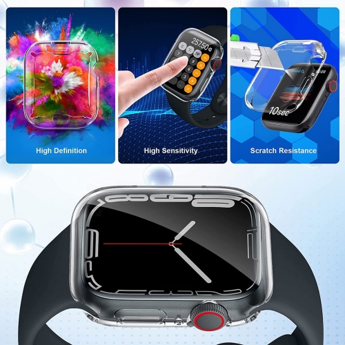 Силиконов калъф All-round Protection за Apple Watch Series 7 45mm, Прозрачен