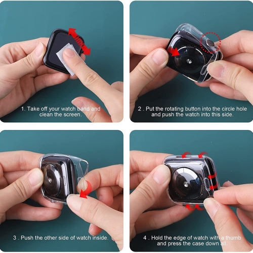 Силиконов калъф All-round Protection за Apple Watch Series 7 45mm, Прозрачен