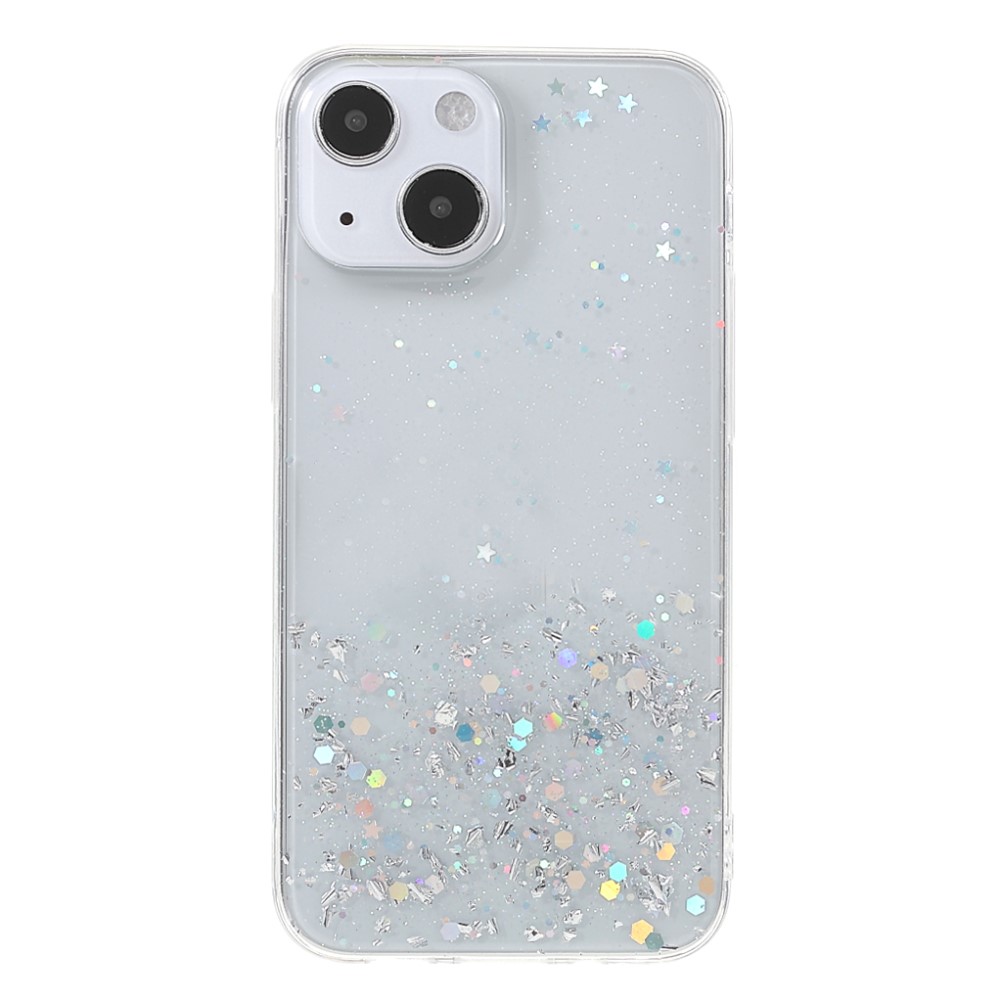 Силиконов калъф Sparkle Starry Sky за iPhone 13, Прозрачен