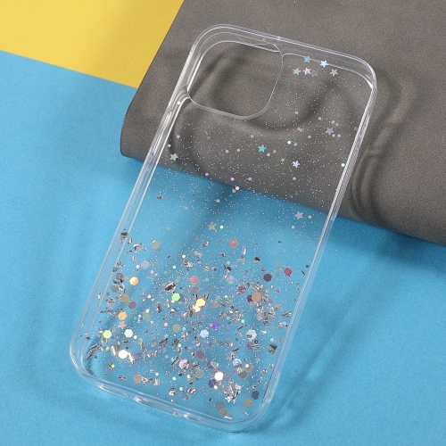 Силиконов калъф Sparkle Starry Sky за iPhone 13, Прозрачен