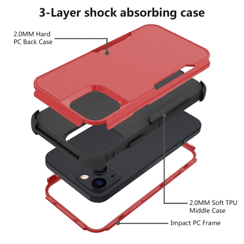 Удароустойчив калъф Shock-Proof за iPhone 13 mini, Червено и Черно