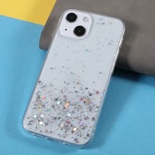 Силиконов калъф Sparkle Starry Sky за iPhone 13 mini, Прозрачен