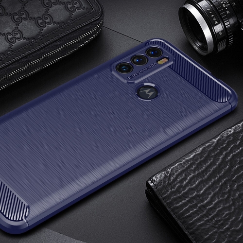 Силиконов Калъф Carbon за Motorola Moto G60, Син