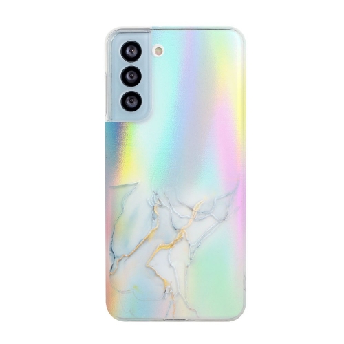 Силиконов калъф Marble за Samsung Galaxy S21 FE, Бяло и жълто