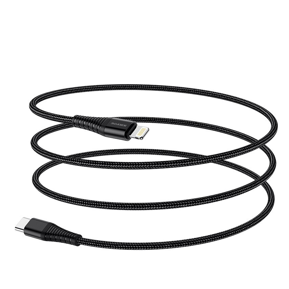 USB кабел Borofone BX56 Delightful - Type C to Lightning - PD 20W 1m, Черен