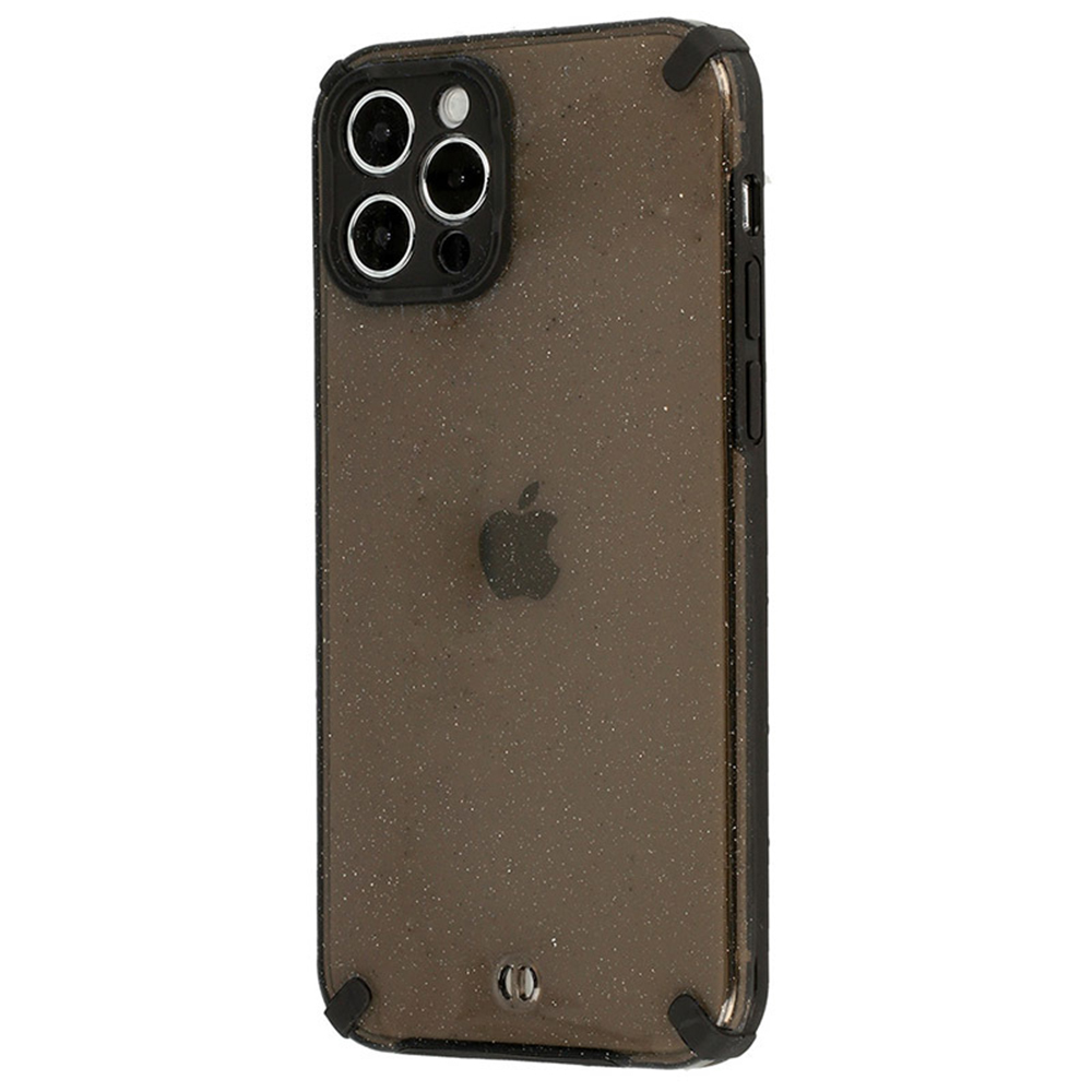 Удароустойчив калъф Armor Glitter за iPhone 12 Pro, Черен