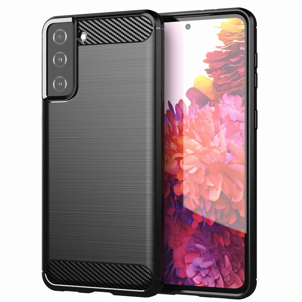 Силиконов Калъф Carbon за Samsung Galaxy S21 FE, Черен